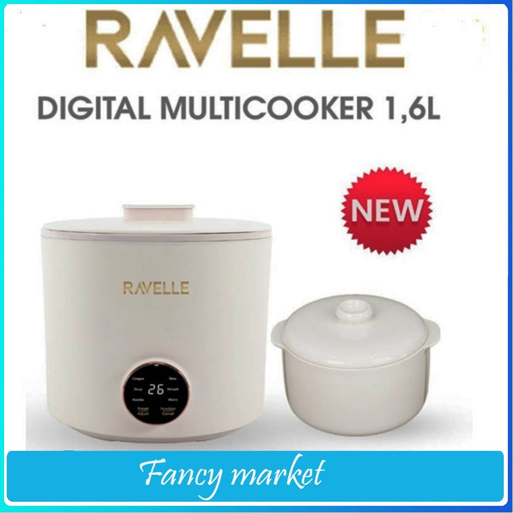 ALAT MASAK SERBAGUNA RAVELLE  MULTI COOKER DIGITAL RAVELLE RMC 16D Kapasitas 1,6 Ltr - Korean Style