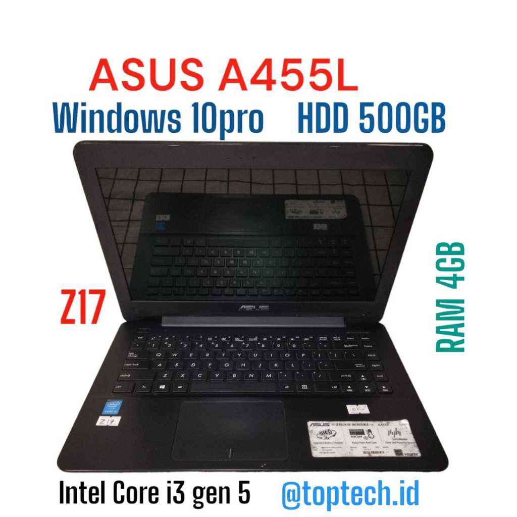 (Z17)LAPTOP ASUS A455L RAM 4GB HDD 500GB