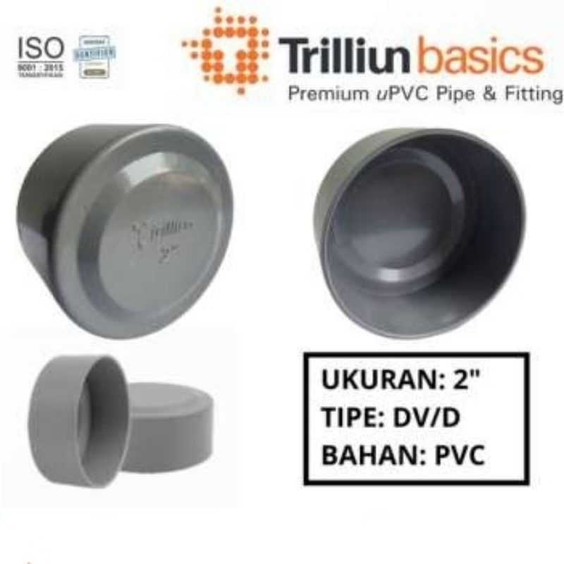 Dop / tutup pipa paralon pvc 2 inch Trilliun