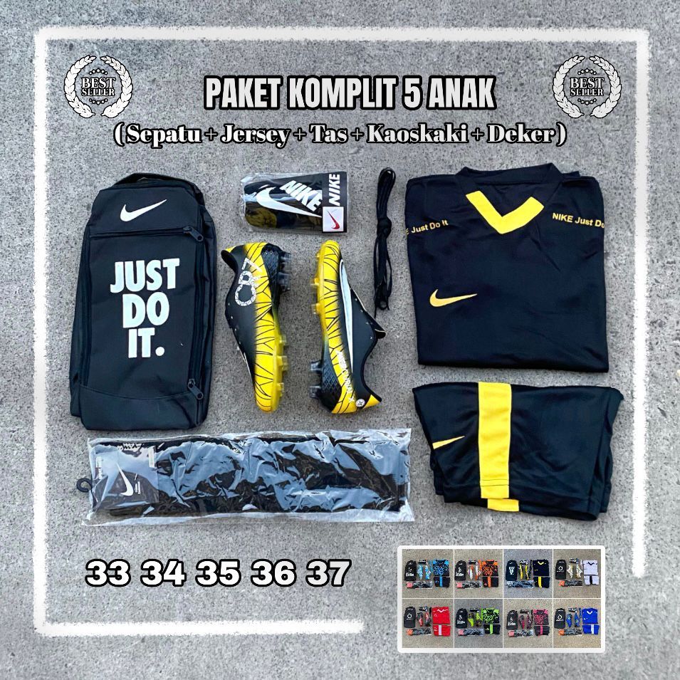 Full Set Sepatu Bola Anak CR 7 Terbaru Premium Paket Komplit 5 Sepatu Bola Anak SD SMP CR7 Murah