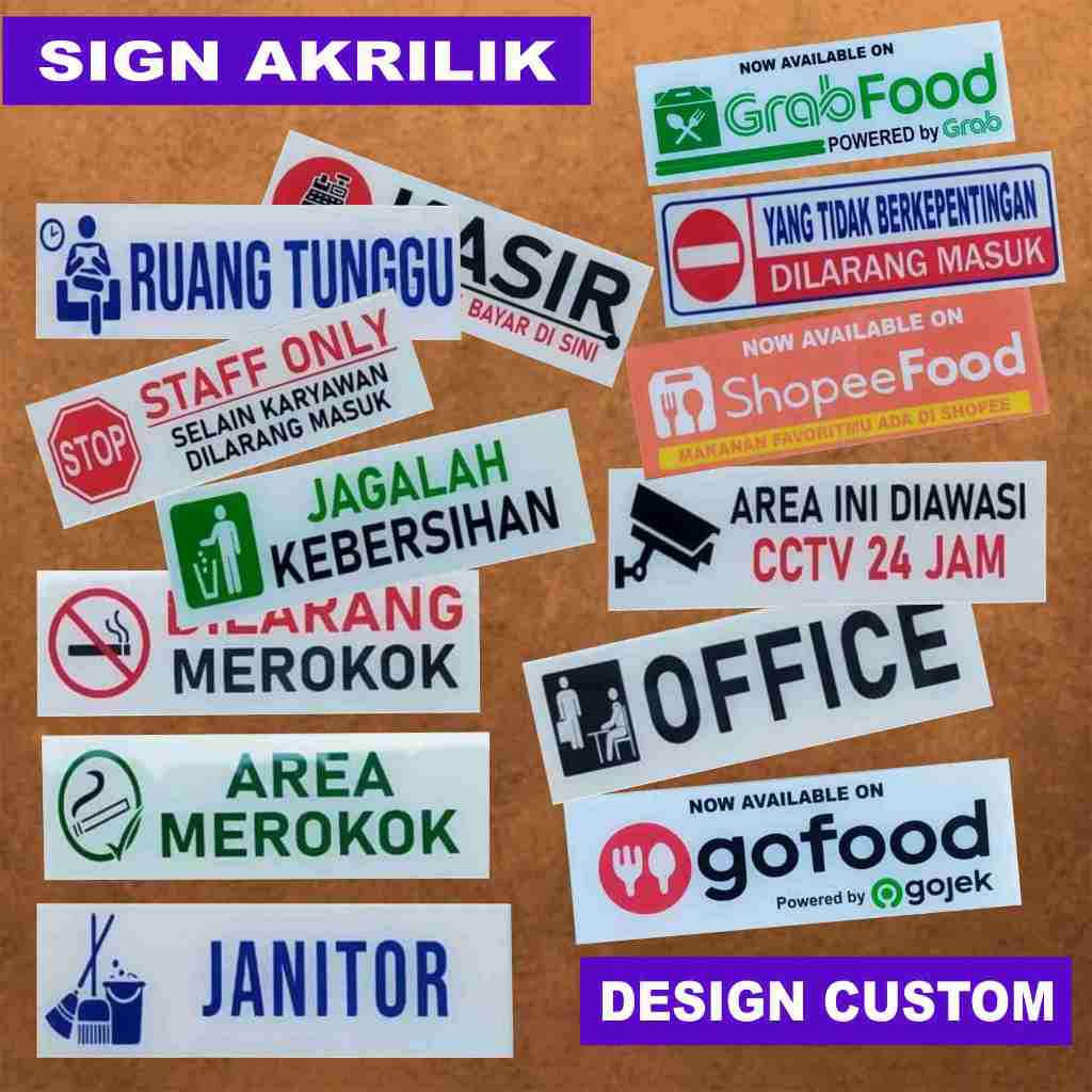 

Papan Akrilik Tulisan Custom Sign Tanda