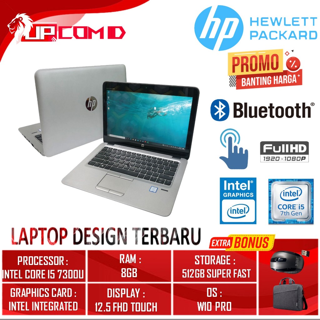 Laptop Hp Elitebook 820 G3 G4 Intel Core i5 6200U 7300U Ram 8GB 256GB 512GB SSD 12.5 FHD Touchscreen