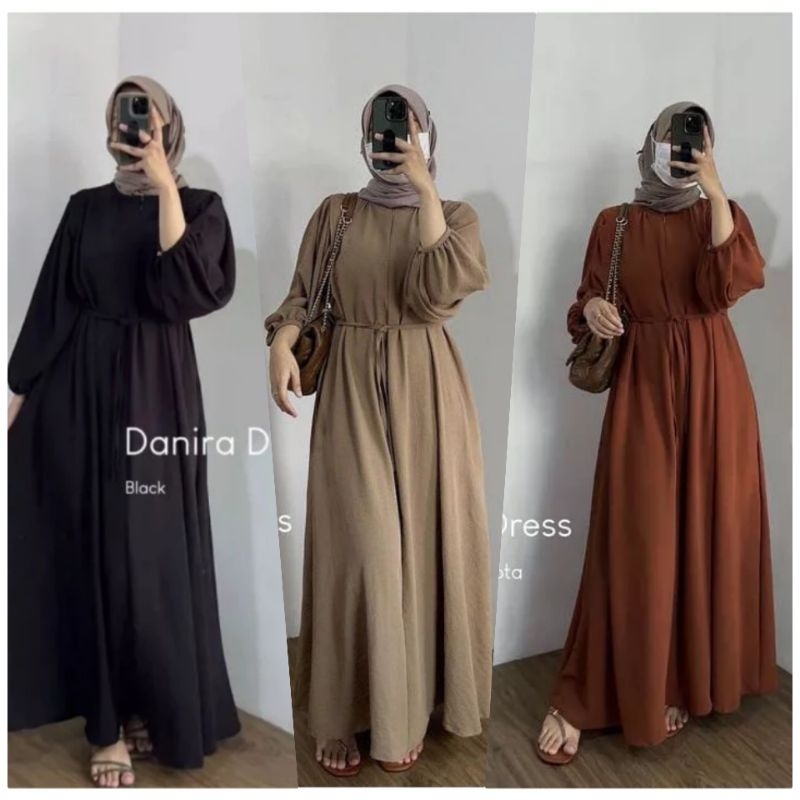 gamis wanita crinkle lengan panjang polos // daster dress pakaian muslim // termurah daster wanita k