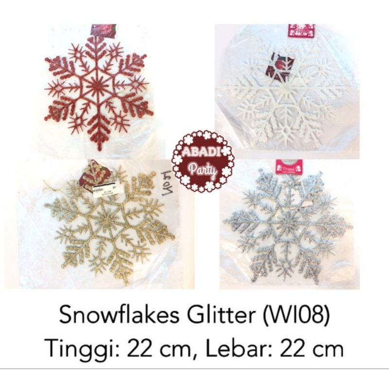 Gantungan Snowflakes Glitter / Gantungan Hiasan Natal / Hiasan Natal / Gantungan Natal