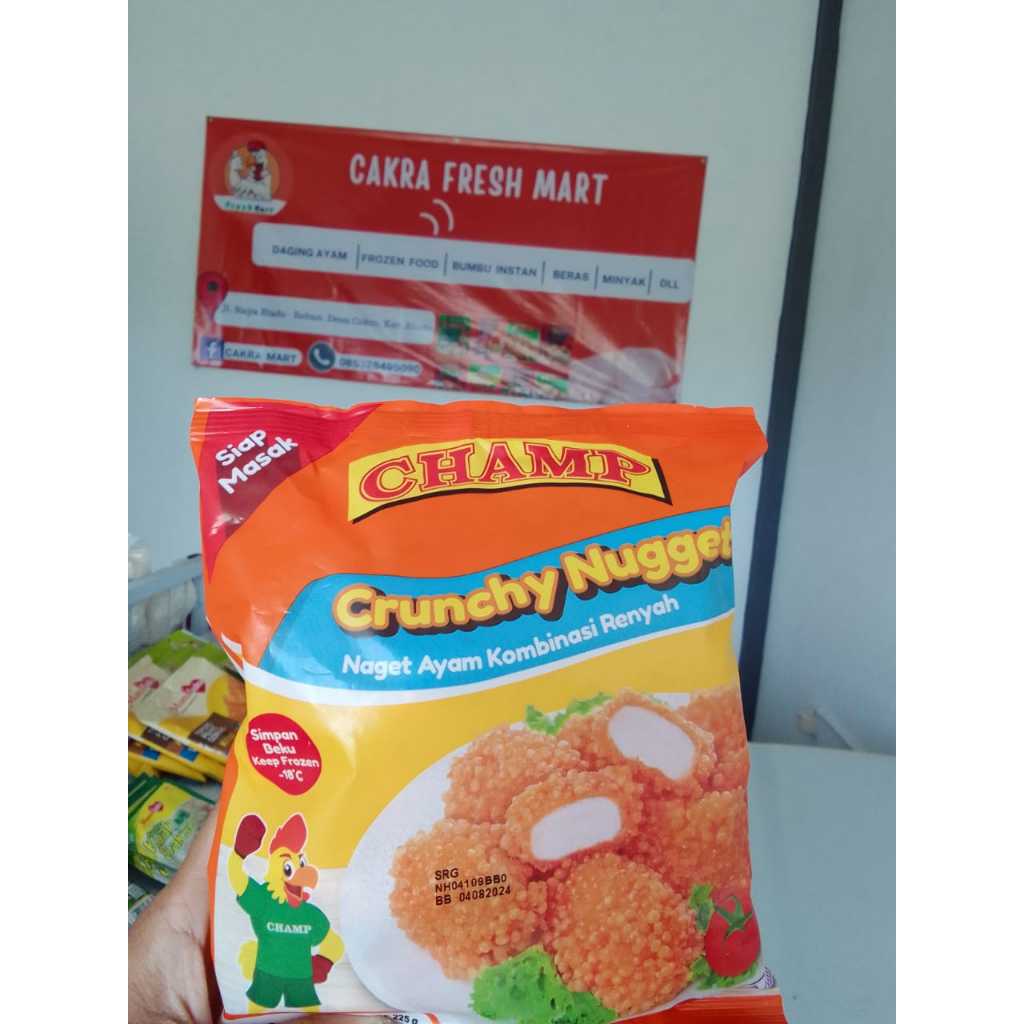 

champ nuget crunchy, naget ayam