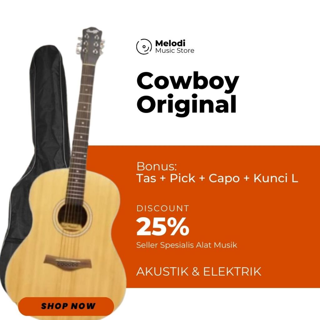 Gitar Akustik Elektrik Listrik Merk Cowboy GW 39 NS NA Original Equalizer AW33 Import
