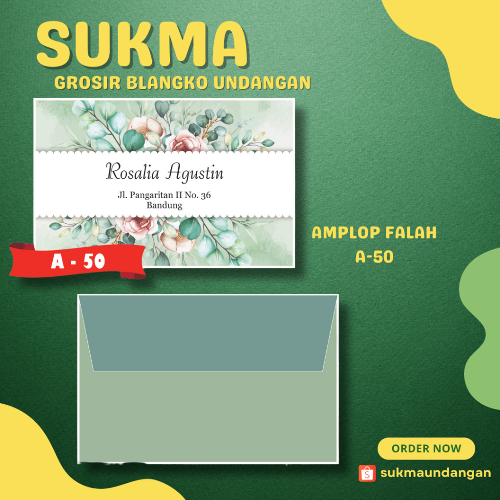 

AMPLOP KONDANGAN NIKAH MURAH FALAH A 50 50 PCS UKURAN KECIL | SUKMA UNDANGAN