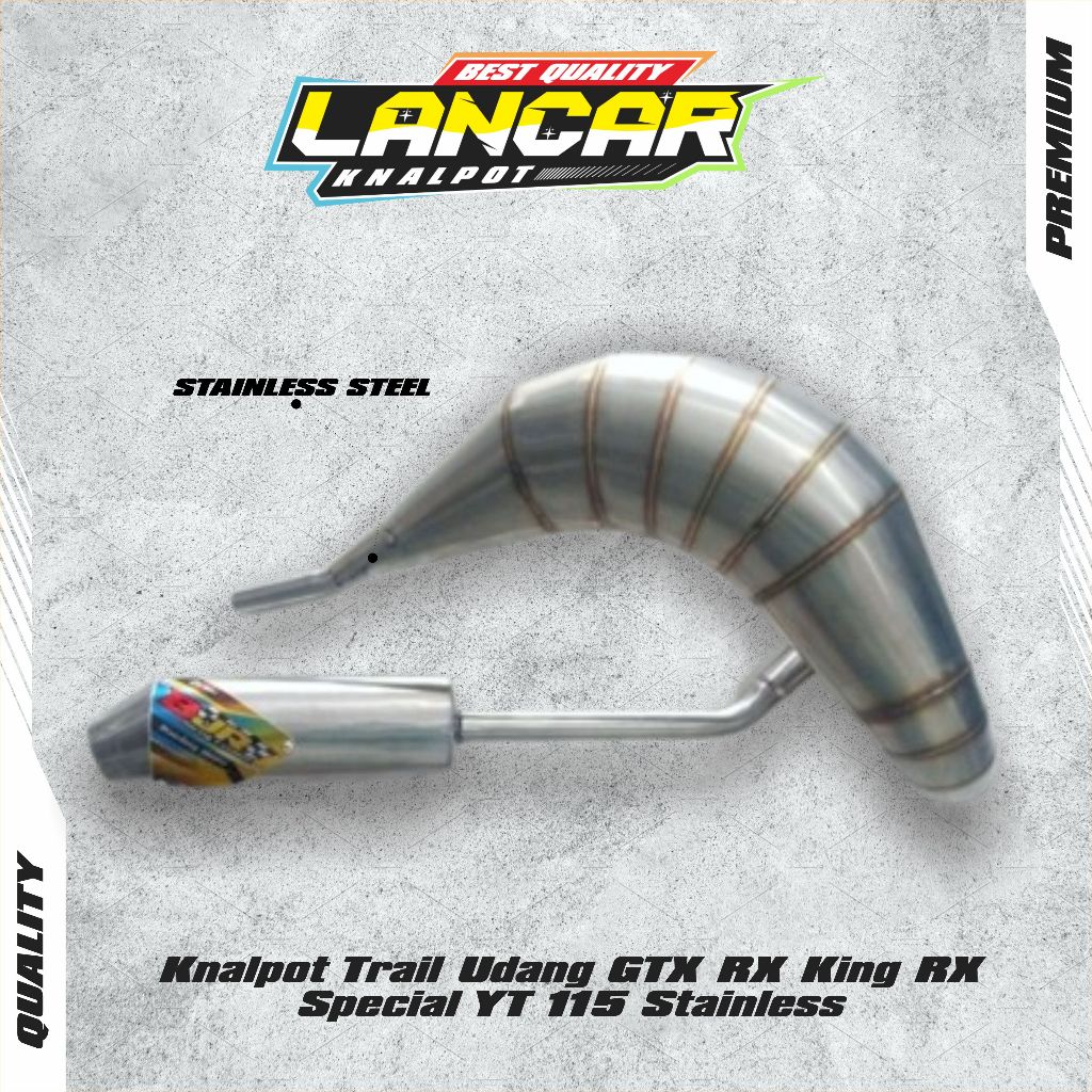 Knalpot Trail Udang GTX RX King RX Special YT 115 Stainless