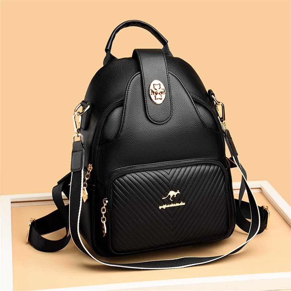 Tas Ransel Wanita Remaja Import Shopi Korean Style Terbaru Bahan Kulit Sintetis Tahan Air Kapasitas 
