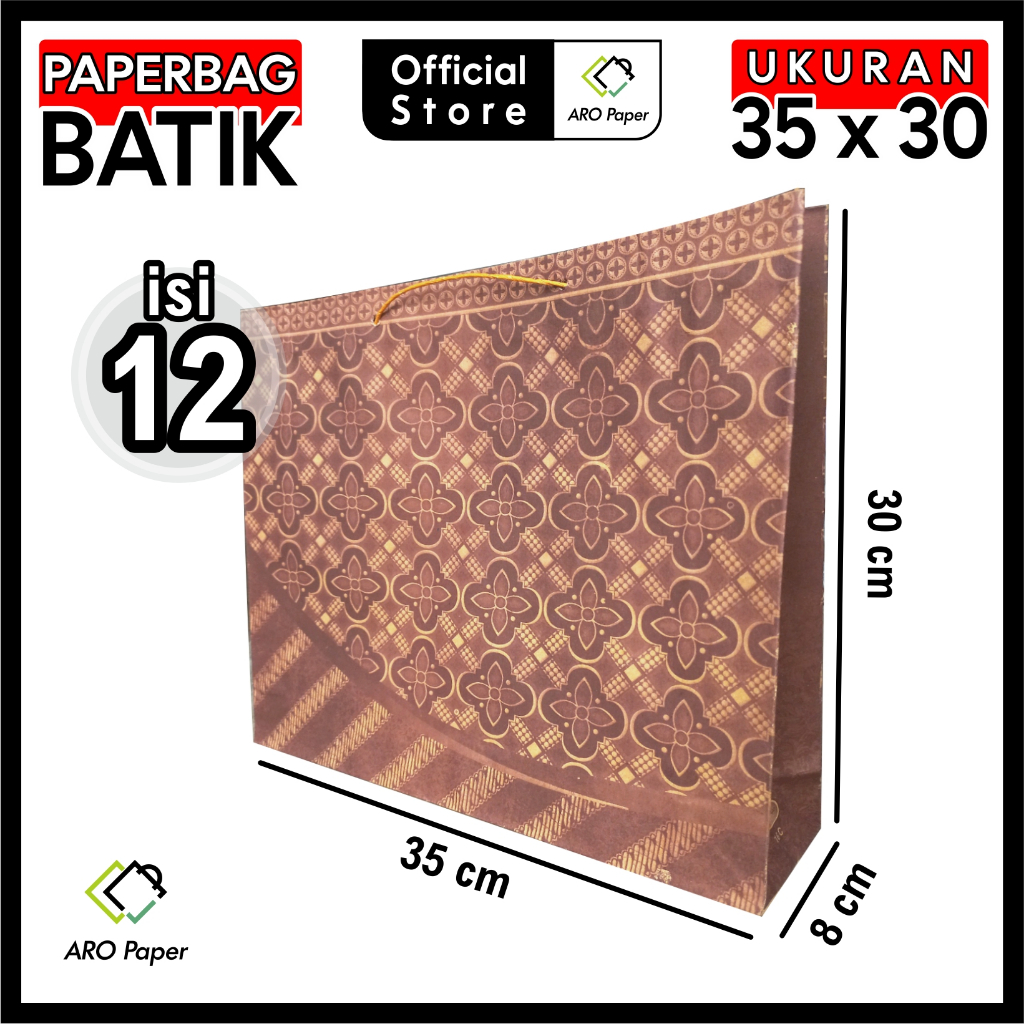 

Paper Bag Batik | Ukuran 35x8x30 cm (Isi 12 pcs)