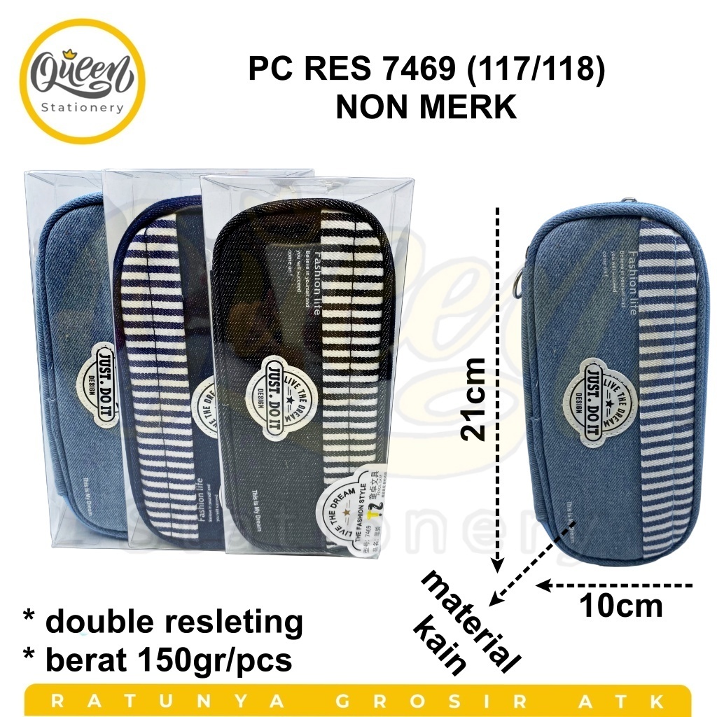 

1 PCS PENCIL CASE RESLETING 7469 (117/118) NON MERK TEMPAT KOTAK PENSIL