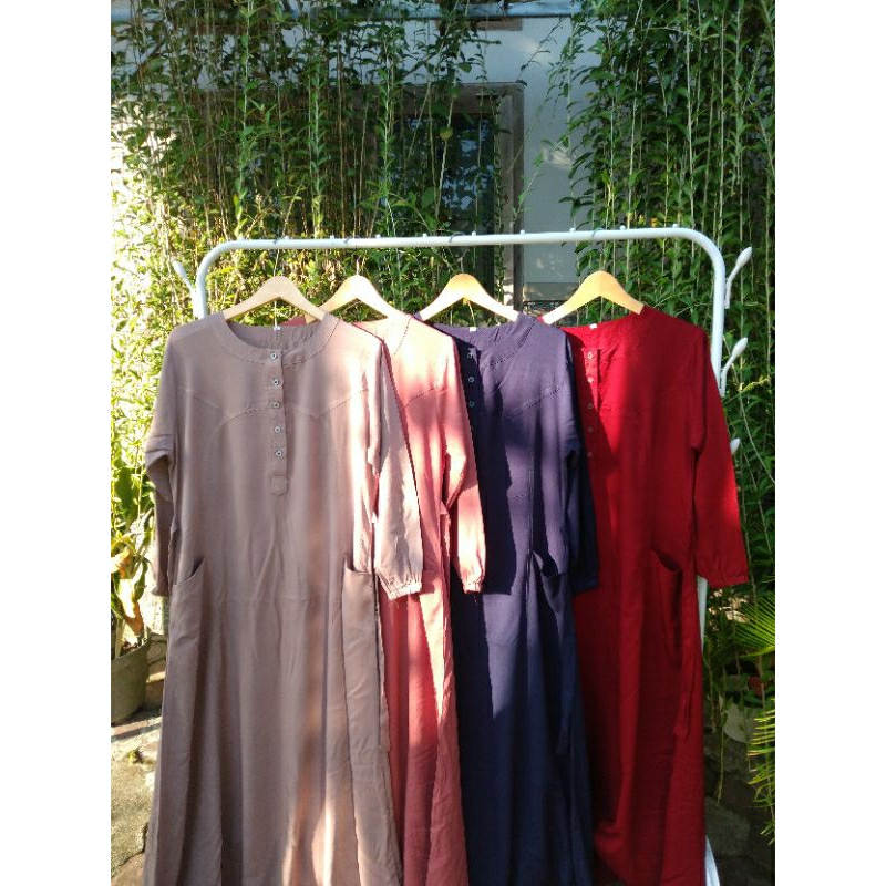 Gamis Dewasa Bahan Rayon Premium Polos