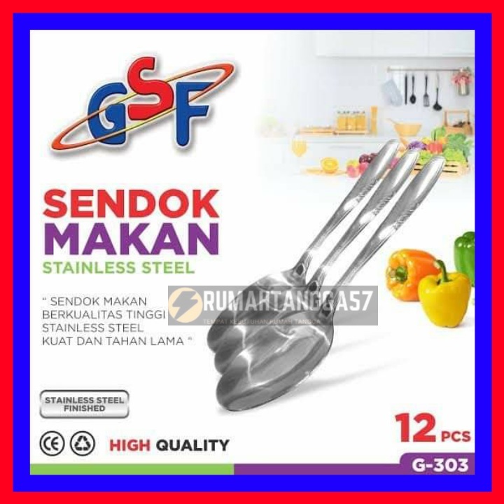 [READYYY] SENDOK MAKAN GSF G-303 / SENDOK MAKAN STAINLESS GSF 303 / SENDOK STAINLESS 1 LUSIN /