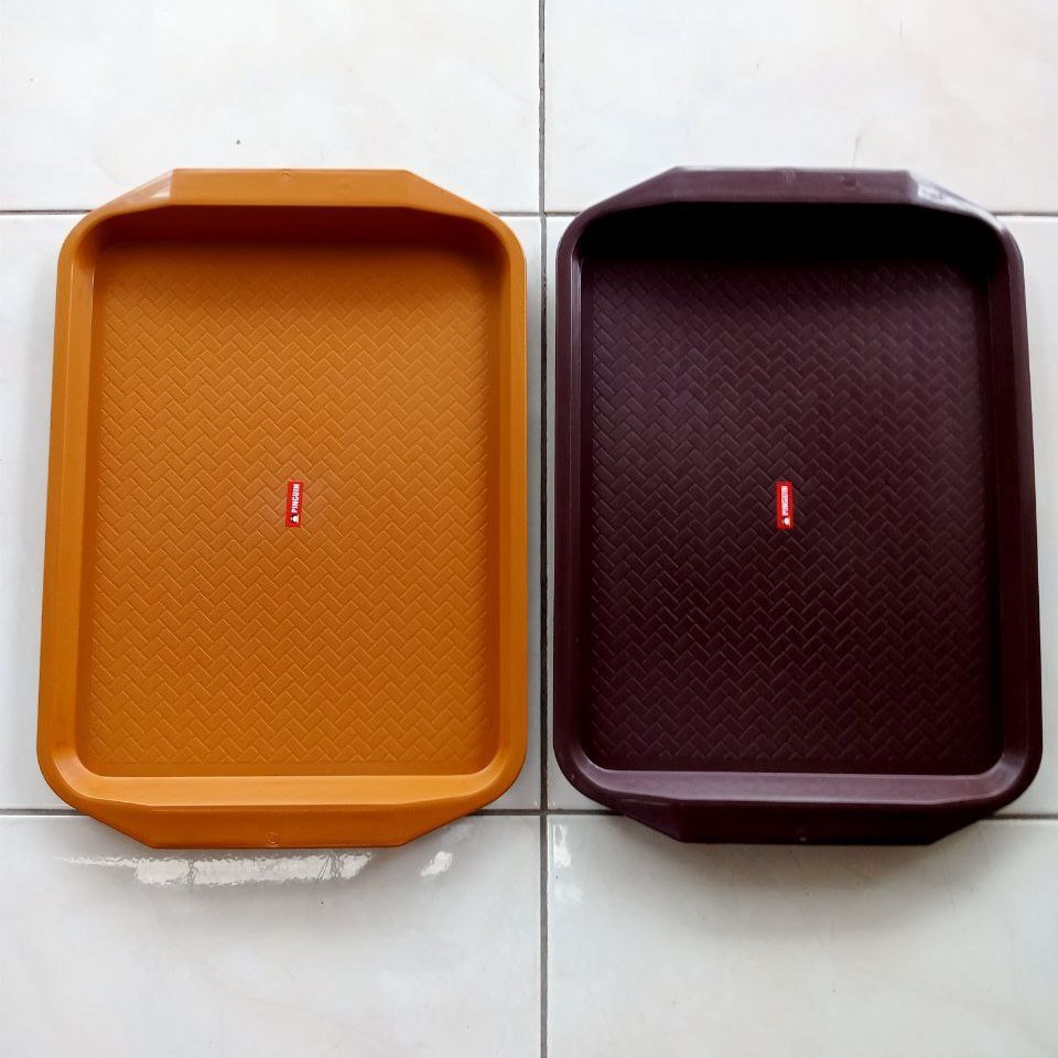 Nampan Resto Coklat, Nampan KFC, Baki Plastik Besar, Nampan Prasmanan Miya Pinguin