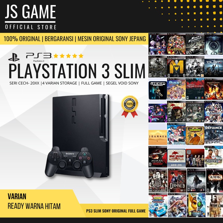 PS3 PLAYSTATION 3 SLIM 2 STIK WIRELESS FULL GAME