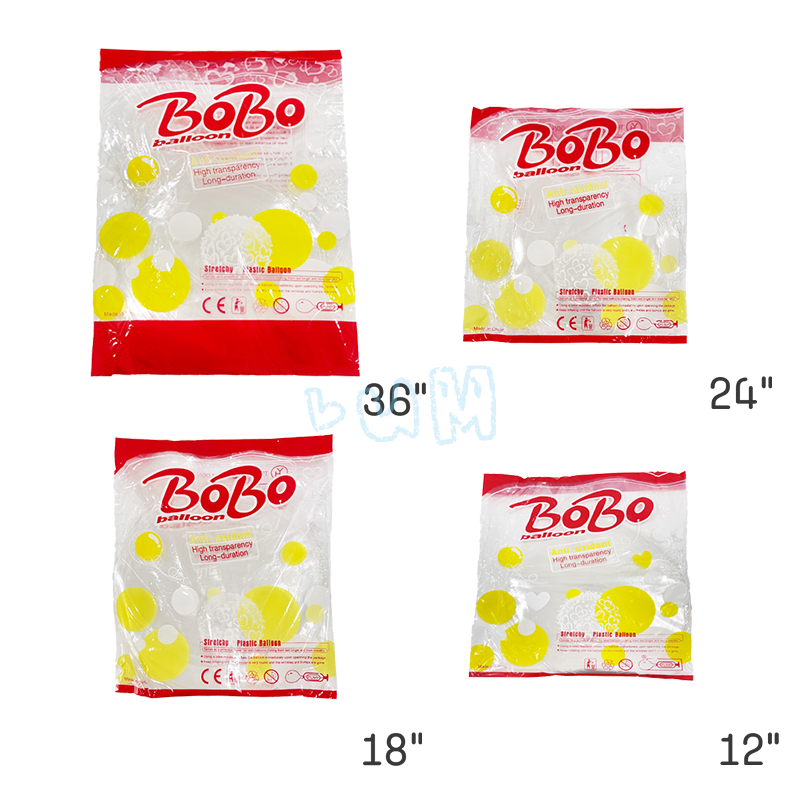 [1 PACK] Bobo Balon PVC 24 Inch Transparan Bening isi 50 pcs Premium Quality