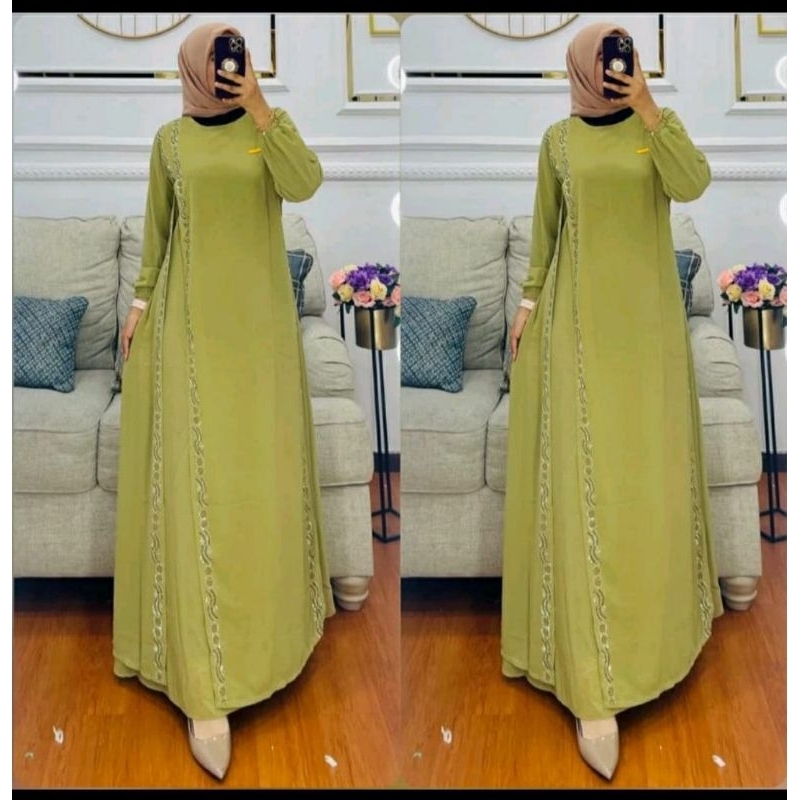 Kayla Dress By:Yulia HD - Gamis Fashion Terbaru - Gamis Cerruty - Seragam Pernikahan