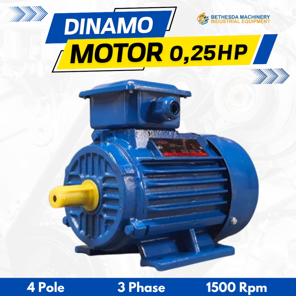 Dinamo 0.25 HP Elektro Motor 0.18 KW 3 Phase 0,25HP