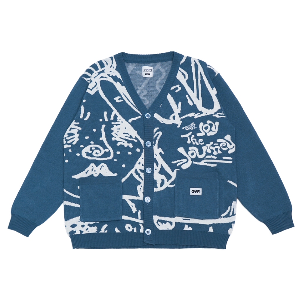 GVFI Cardigan Knit Irish Blue