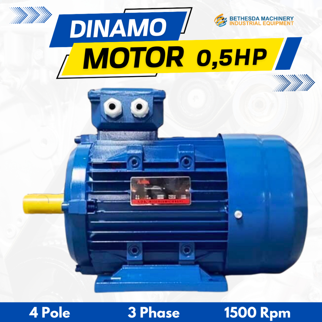 Dinamo 0.5 HP Elektro Motor 0.37 KW 3 Phase 0,5HP