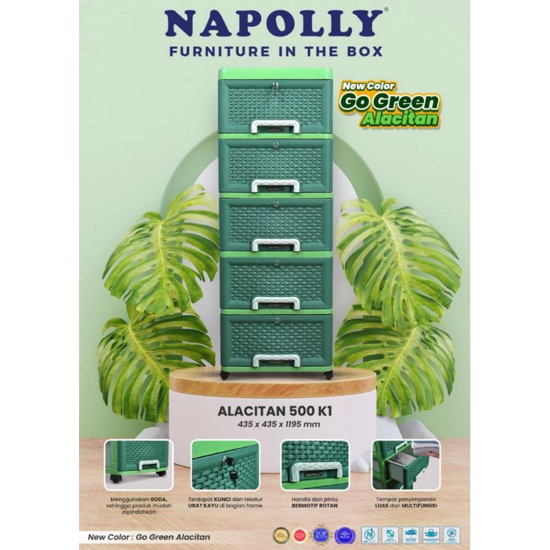 Laci Plastik Rotan Napolly 5 Susun