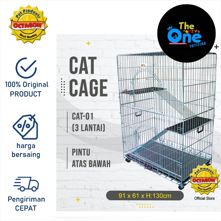 Kandang Kucing Tingkat Kandang Octagon 3 Tingkat JUMBO CAT01