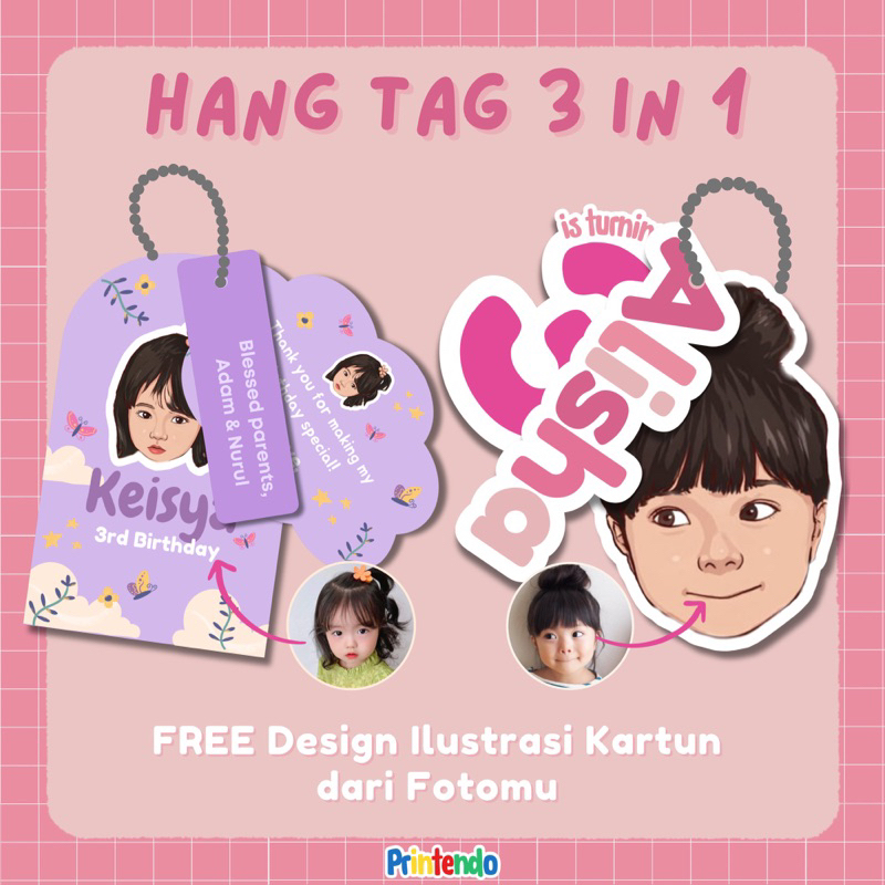 Hang Tag Custom Souvenir Hampers Ulang Tahun Birthday Anak