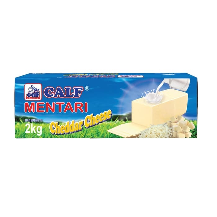 

Keju cheddar calf mentari 2kg / keju cheddar calf mentari 1 slop / cheddar cheese calf mentari 2kg