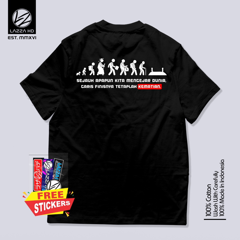 Kaos Baju Distro Dakwah Islami Perjalanan Hidup Dewasa Unisex Pria Wanita Terlaris Lazza HD