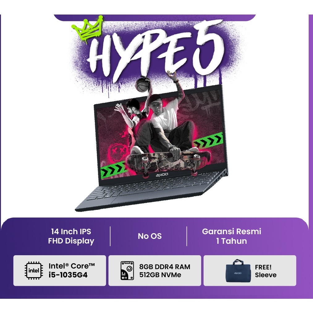 Laptop Axioo HYPE 5 (RAM8GB/SSD512GB) 14” FHD Display -