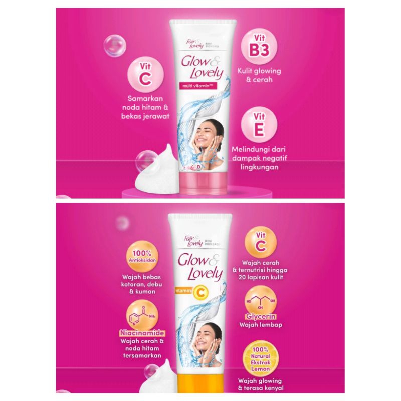 Fair Lovely Brightening Facial Foam Fair Lovely Glow Lovely Brightening Facial Foam Multivitamin Fai