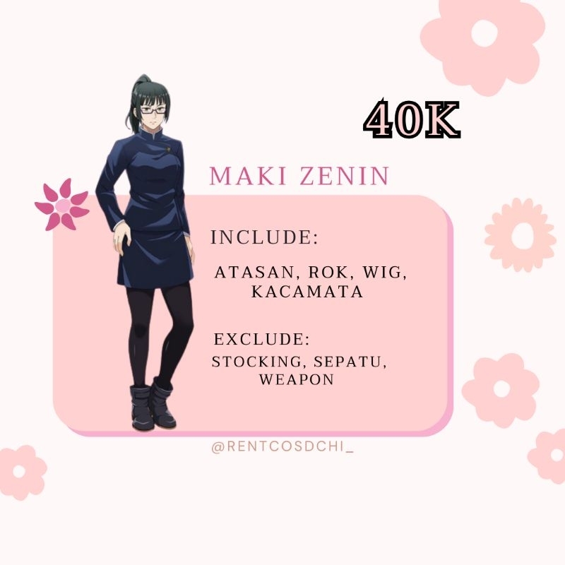 Rental costume cosplay maki zenin