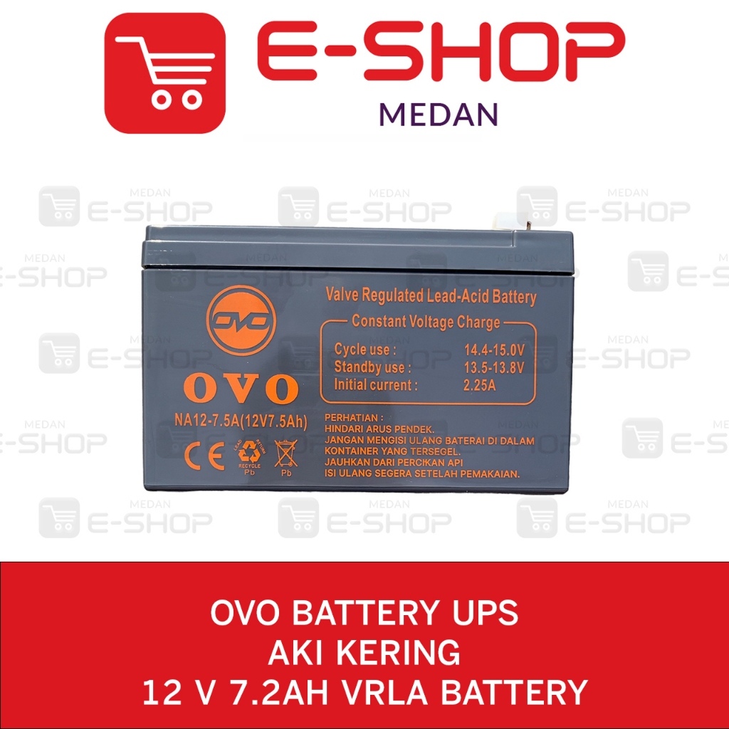 Battery Batery kering 12V Panasonic 7.2Ah Baterai Aki UPS Original OVO