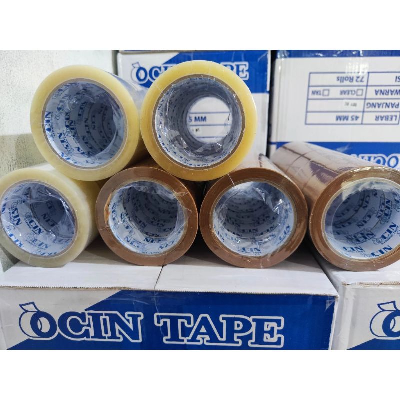 

lakban bening coklat fragile jangan di banting lakban opp nawa tape murah 45mmx90yd bc