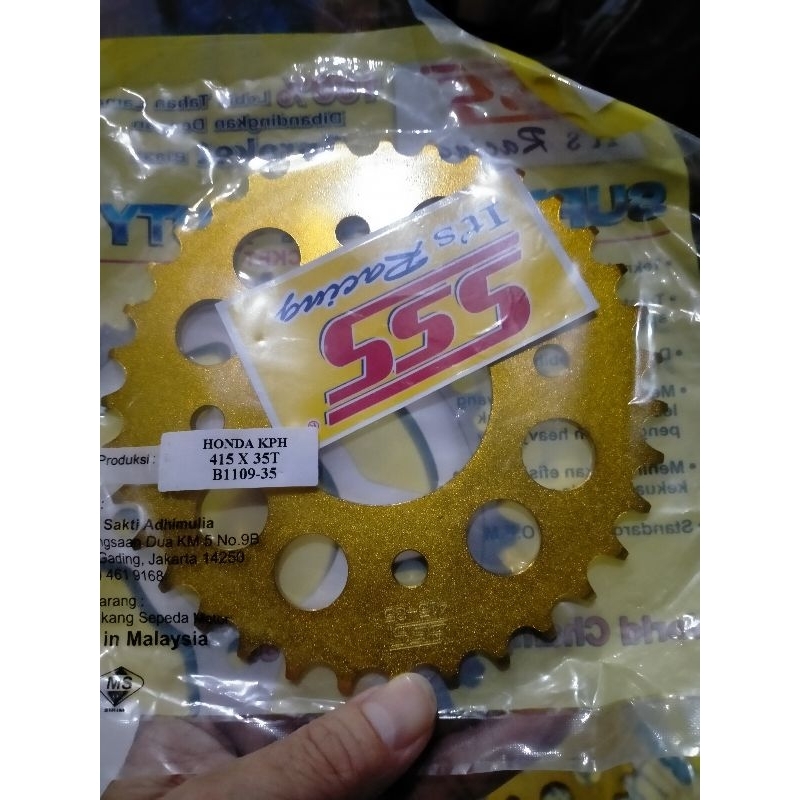 gear belakang sss Supra 125 kharisma Revo fitnew 415- 35t gold