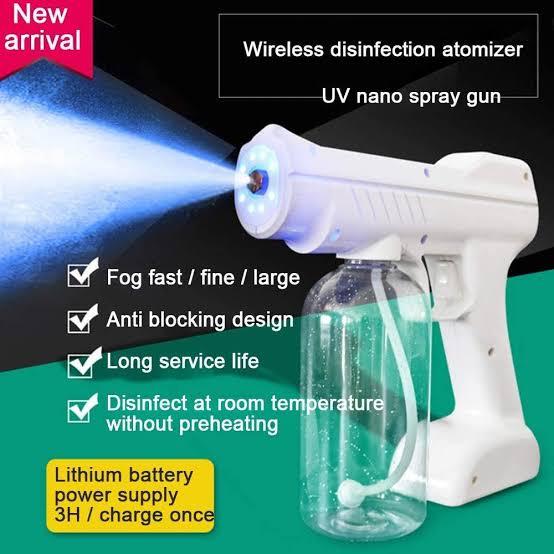 WIRELESS UV BLUE NANO SPRAY GUN | PORTABLE FOGGING UV STERILIZER | SPRAY GUN RESTORAN SALON TOKO RUA