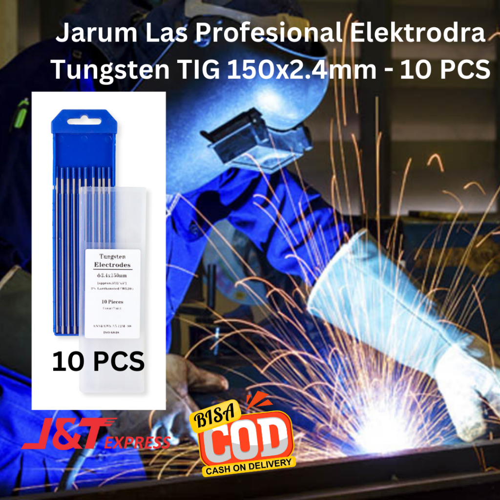 Jarum Kawat Las Profesional Elektrodra Tungsten TIG 150x2.4mm - 10 PCS
