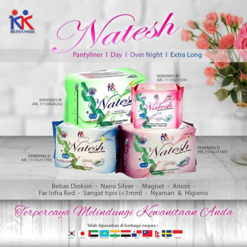 Natesh Pembalut Promo Hemat 3 pack Natesh Pantyliner Natesh Day  Natesh Night Natesh Night Extra Lon