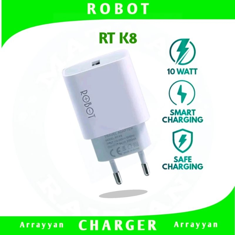 Charger ROBOT RT K8 Fast Charging Original Kepala Cas Output