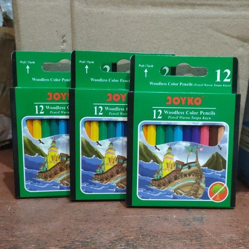 

Pensil warna pendek 12 warna joyko cp-107