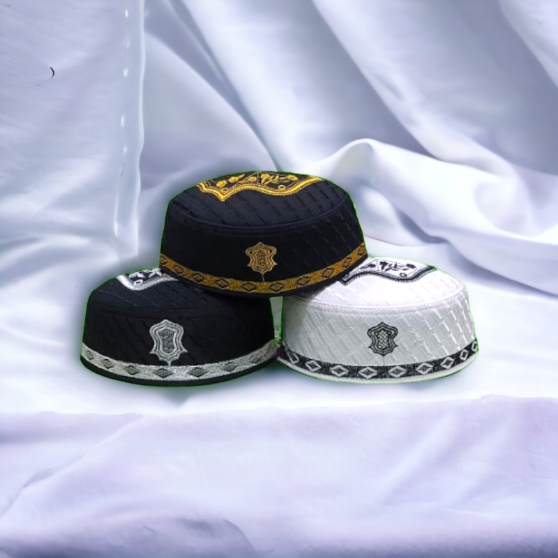 Peci Songkok Malaysia Motif Bordir Trompah