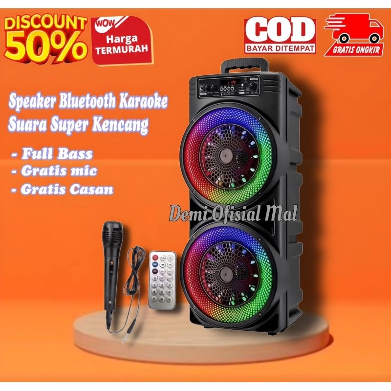 BISA COD SPEAKER BLUETOOTH KARAOKE FREE MIC KIMISO SQ-999 6,5 IN / SALON SPIKER PORTABLE BLUOTOOTH U