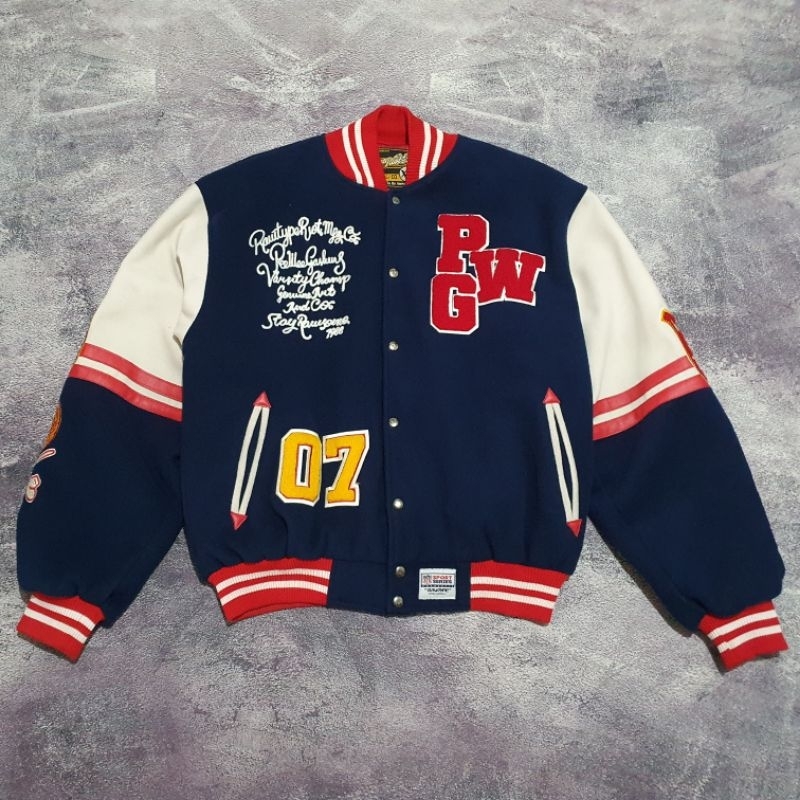 JACKET VARSITY RAW TYPE RIOT X PEE WEE GASKINS ORIGINAL LIMITED EDITION RAWTYPE PWG RTR AUTHENTIC
