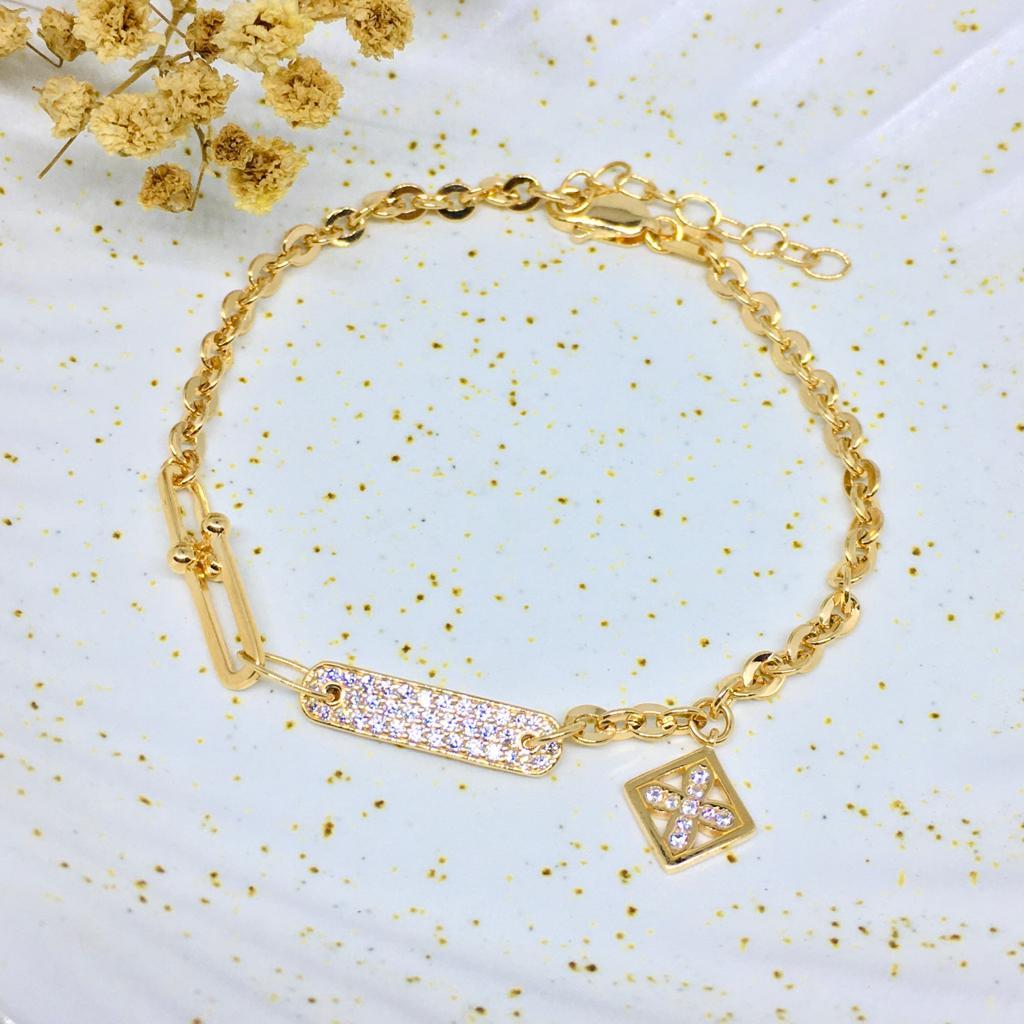 Gelang Emas Fancy Plat  375/8K