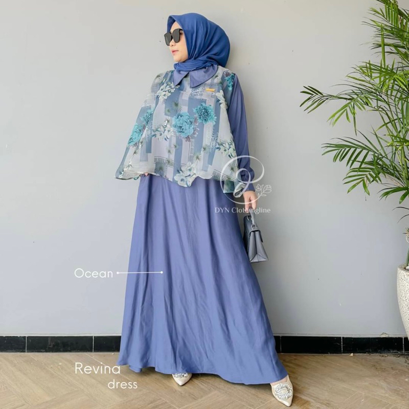 DYN Clothingline Revina Dress Premium - Gamis Wanita Simple - Busana Muslim