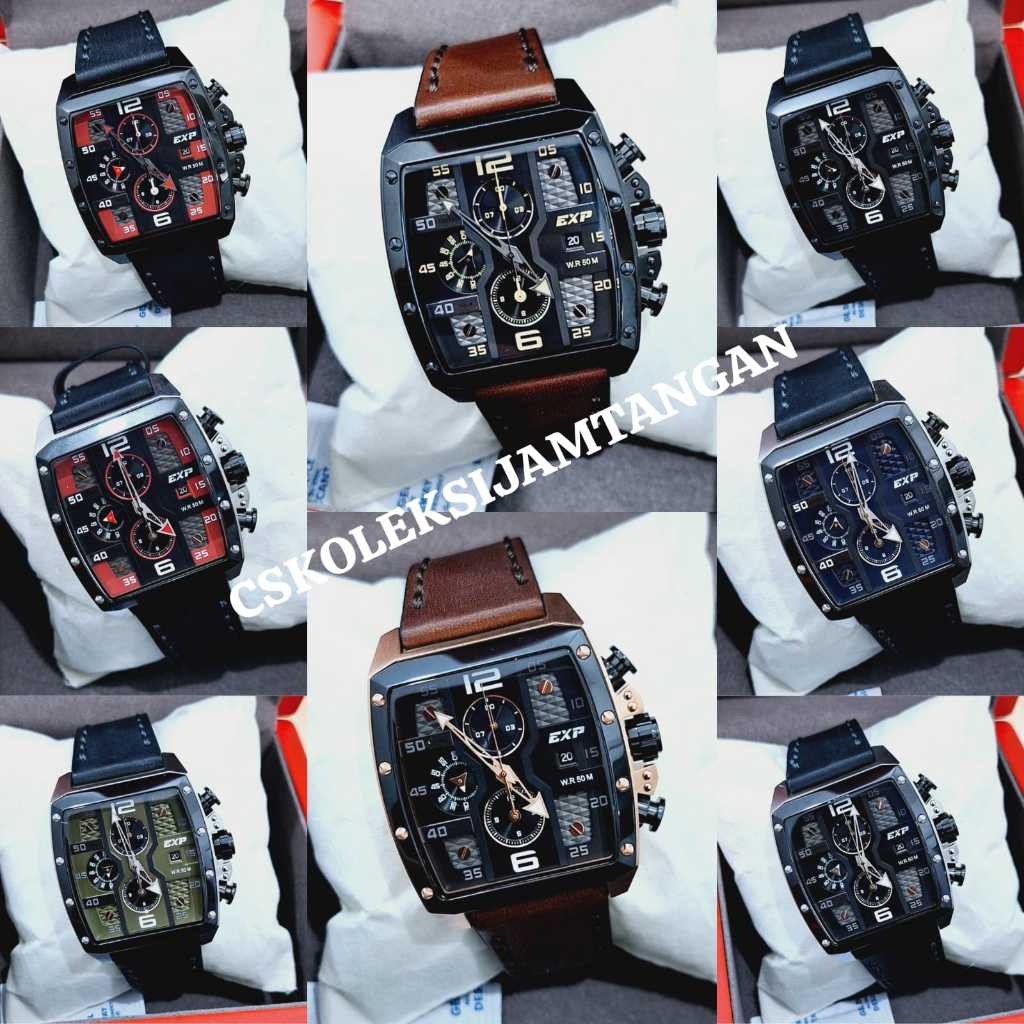 JAM TANGAN PRIA EXPEDITION E 6636 E6636 BLACK ROSEGOLD BROWN ORIGINAL