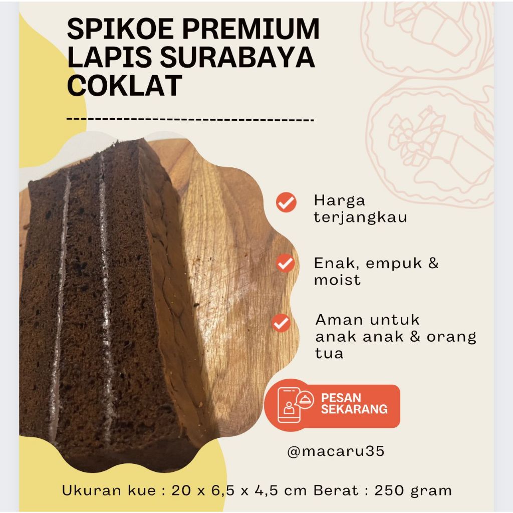 

SPIKOE PREMIUM LAPIS SURABAYA COKLAT
