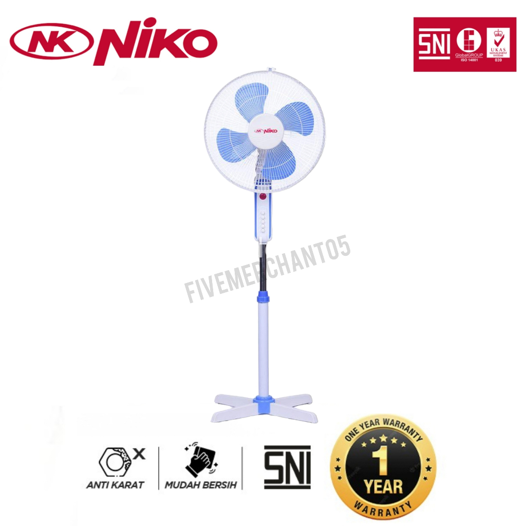 Kipas Angin Niko NK 16NL Stand Fan 16 Inch Murah NK16NL Silang Berdiri SNI Garansi Standfan 16"