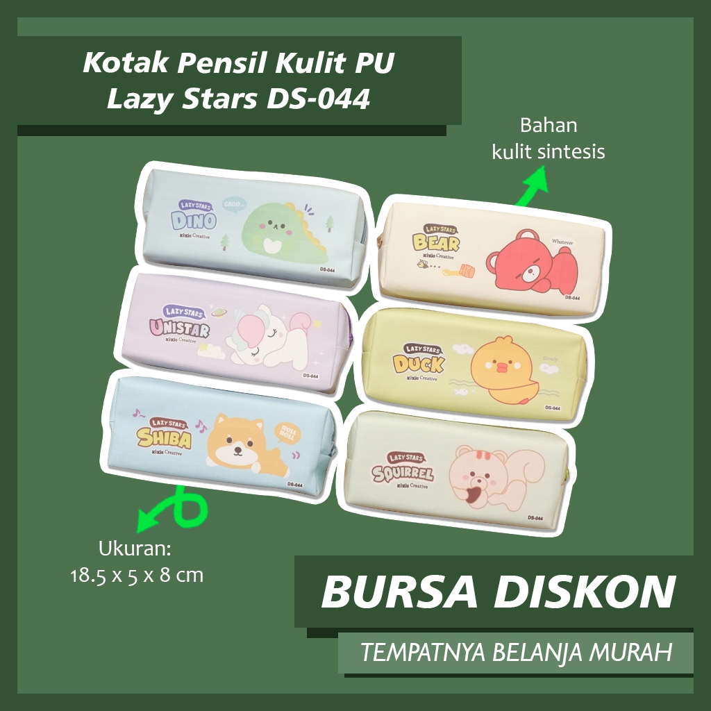 

Kotak Pensil Kulit PU Lazy Stars DS-044 Tempat Pensil Plush Wadah Pensil Kostak Pouch Makeup Kosmetik