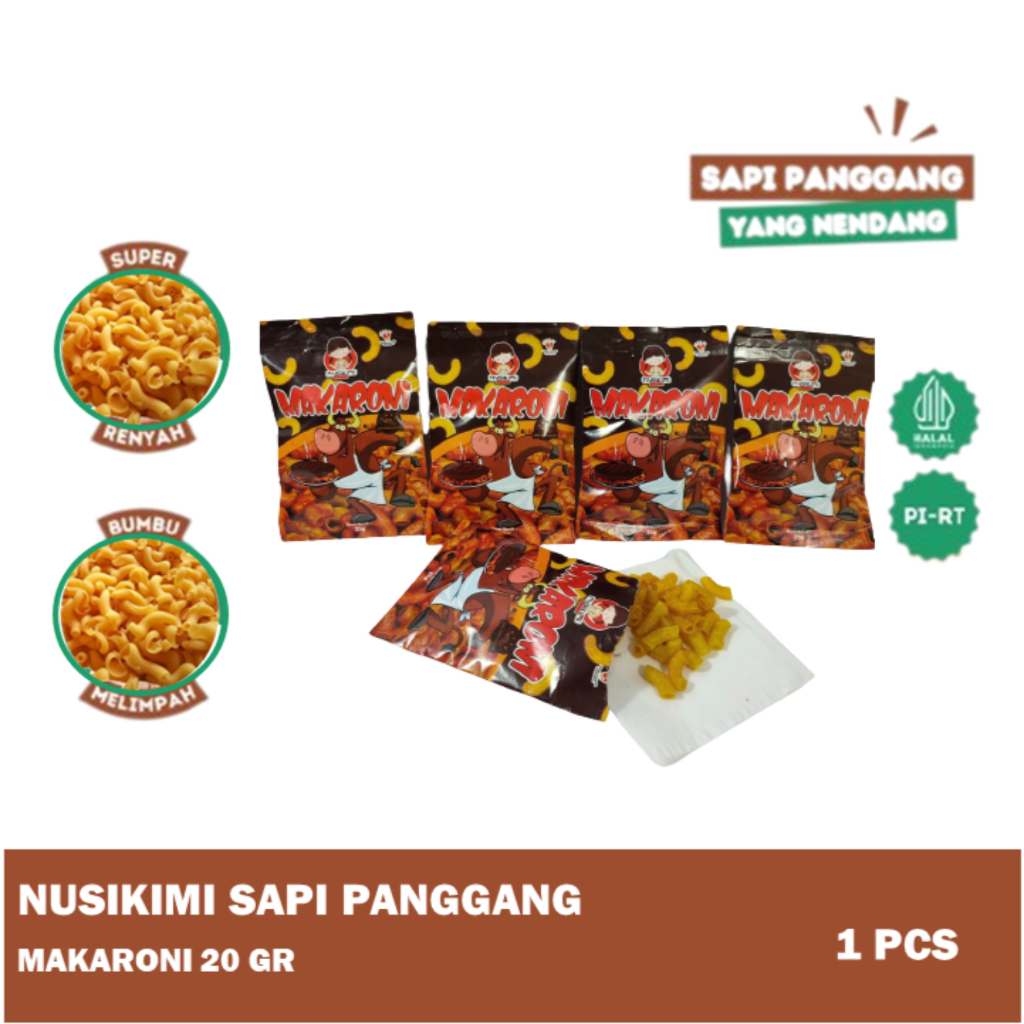 

Makaroni Jajanan Jadul Viral Sapi Panggang ukuran 20 gram - NUSIKIMI